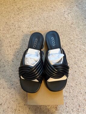 ECCO Sculpted Alba 25 Black Leather Slide Sandals Women’s US 5–5.5 EU 36